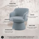 Ver imagem 3 de Poltrona Jade Base Cone Fixa Bouclé Azul Claro - Nexta Casa