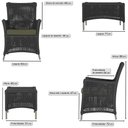 Ver imagem 6 de 4 Poltronas e 1 Mesa Igapó Alumínio Fendi Corda Náutica E13 Preto
