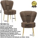 Ver imagem 3 de Cadeira para Recepção Moderna Sala de Espera Ergonômica Tecido Veludo Confortável Pés de Ferro