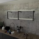 Ver imagem 1 de Prateleira Industrial Suspensa Estante Parede Nicho Branco Cozinha Escritorio Sala Quarto Infantil