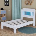 Ver imagem 7 de Cama de Solteiro 100% MDF 117x95,8cm Marina Branco/Azul/Rosa