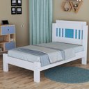 Ver imagem 5 de Cama de Solteiro 100% MDF 117x95,8cm Marina Branco/Azul/Rosa