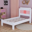 Ver mais imagens de Cama de Solteiro 100% MDF 117x95,8cm Marina Branco/Azul/Rosa