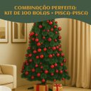 Ver imagem 3 de Kit 100 Bolas Vermelho Mista Lisas Glitter Decoração Enfeite Árvore Natal Ponteira (Brinde) Luvinco