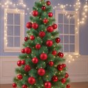 Ver imagem 4 de Kit 100 Bolas Vermelho Mista Lisas Glitter Decoração Enfeite Árvore Natal Ponteira (Brinde) Luvinco