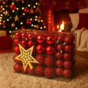Ver imagem 6 de Kit 100 Bolas Vermelho Mista Lisas Glitter Decoração Enfeite Árvore Natal Ponteira (Brinde) Luvinco