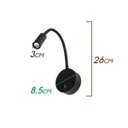 Ver imagem 2 de Arandela Led 3w Articulada Parede Leitura Cabeceira Preta St1105