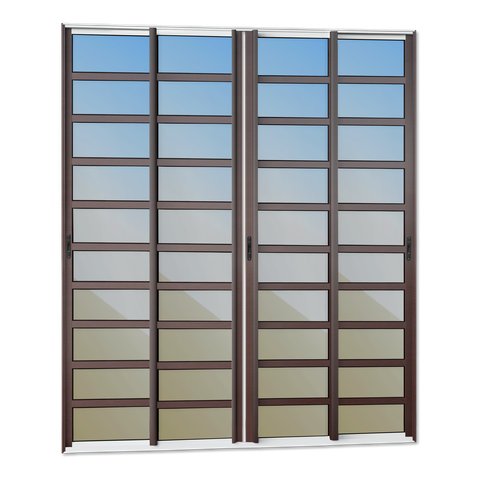 Porta Correr c/Trav.4F.Móv.210x200 Elite c/Fecho Autom V.Ref.Mix Corten Brimak