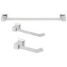 Kit Banheiro Lavabo Inox Luxo 03 Peças Acessorios - 1