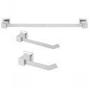 Ver imagem 1 de Kit Banheiro Lavabo Inox Luxo 03 Peças Acessorios