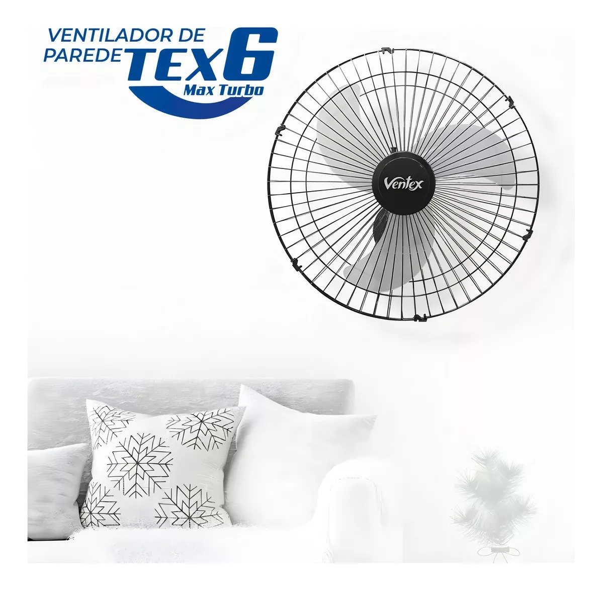 Ventex Parede Tex6 Ventilador Oscilante Max Turbo Preto - 5