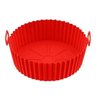 Forma Para Air Fryer De Silicone Reutilizável Antiaderente Forro 20 CM:VERMELHO - 4