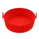 Ver imagem 4 de Forma para Air Fryer de Silicone Reutilizável Antiaderente Forro 20 Cm:vermelho