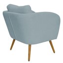 Ver mais imagens de Poltrona Decorativa Dana Pés Palito Madeira Castanho Bouclé Azul Claro - Nexta Casa