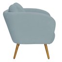 Ver imagem 7 de Poltrona Decorativa Dana Pés Palito Madeira Castanho Bouclé Azul Claro - Nexta Casa