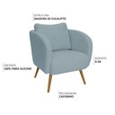 Ver imagem 3 de Poltrona Decorativa Dana Pés Palito Madeira Castanho Bouclé Azul Claro - Nexta Casa