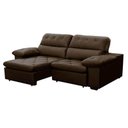 Ver imagem 2 de Sofa Retratil Reclinavel 2 Lugares 2,40 Crystal Veludo Marrom Lansofbr