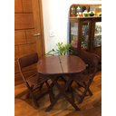 Ver mais imagens de Mesa de Canto Dobrável Plástico Resistente Jsn Desenho do Tecido Das Cadeiras:liso;cor:marrom