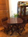 Ver mais imagens de Mesa de Canto Dobrável Plástico Resistente Jsn Desenho do Tecido Das Cadeiras:liso;cor:marrom