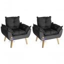 Ver imagem 1 de Kit 02 Poltrona Opala Preto