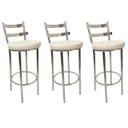 Ver imagem 1 de Kit 3 Banquetas Rafaela - Redonda Altura 65cm para Bar e Cozinha Cromada com Assento Confortável Cor