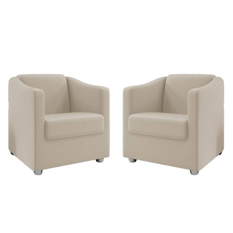 Kit 2 Poltronas Decorativa Ana Suede Pés Cromado - Pallazio Marsala