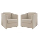 Ver imagem 1 de Kit 2 Poltronas Decorativa Ana Suede Pés Cromado - Pallazio Marsala
