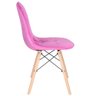 Cadeira estofada Charles Eames Eiffel Botonê com assento de veludo Rosa pink e pés de madeira - 2