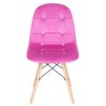 Cadeira estofada Charles Eames Eiffel Botonê com assento de veludo Rosa pink e pés de madeira - 3