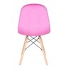 Cadeira estofada Charles Eames Eiffel Botonê com assento de veludo Rosa pink e pés de madeira - 4