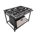 Ver imagem 1 de Fogão Industrial 6 Bocas com Forno Tampa Inox 55L - Cristalaço