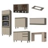 Cozinha Modulada Connect 6 Peças Duna/cristal com Ilha Gourmet - Móveis Henn - 3