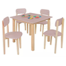 Conjunto Mesa Infantil com 4 Cadeiras Multicolorida:rosé - 1
