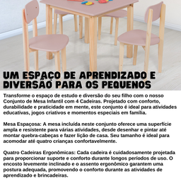 Conjunto Mesa Infantil com 4 Cadeiras Multicolorida:rosé - 4