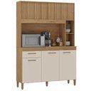 Ver imagem 1 de Armário de Cozinha Ceara 5 Portas 1 Gaveta Atualle Cor Canelato 3d Off White