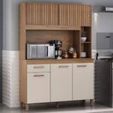 Ver imagem 3 de Armário de Cozinha Ceara 5 Portas 1 Gaveta Atualle Cor Canelato 3d Off White