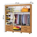 Ver imagem 4 de Guarda-roupa Casal Mondo 6 Portas 4 Gavetas com Pés e Espelho Cinamomo - Pnr Móveis