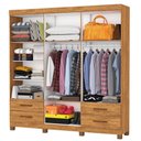 Ver imagem 3 de Guarda-roupa Casal Mondo 6 Portas 4 Gavetas com Pés e Espelho Cinamomo - Pnr Móveis