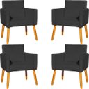 Ver imagem 1 de Kit 4 Poltrona para Sala Recepção Consultório Cadeira Nina Suede Cores Pés Palito