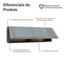 Ver imagem 3 de Armário Aéreo 100 cm 1 Porta Basculante Rustic/Cinza Lux Madesa