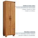 Ver imagem 6 de Sapateira Multiuso 2 Portas 5 Prateleiras com Pés 184cm Bliss Marrom Amêndoa Clean