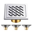 Ver imagem 1 de Ralo Inox 10x10 Lavabo Kit 3 Uni Anti Odor Anti Inseto Higienico Banheiro Casa Varanda Casa Quintal