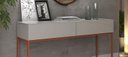 Ver imagem 2 de Aparador Eros 110cm Off White Buffet 02 Gavetas Industrial Linha Alta Moderno Pés Cobre