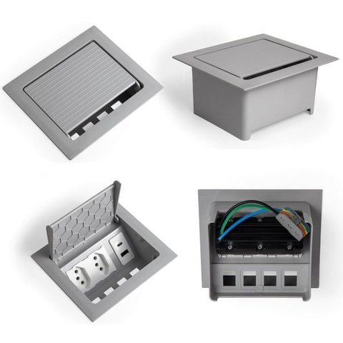 Caixa Mesa Pop3 Monobloco Cinza 2nbr20a /usb A+c Qtmov