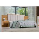 Ver imagem 1 de Cabeceira para Cama de Casal Ripada Irís 140cm Estofada com 2 Mesas de Cabeceira D Doro Cinamomo/rip