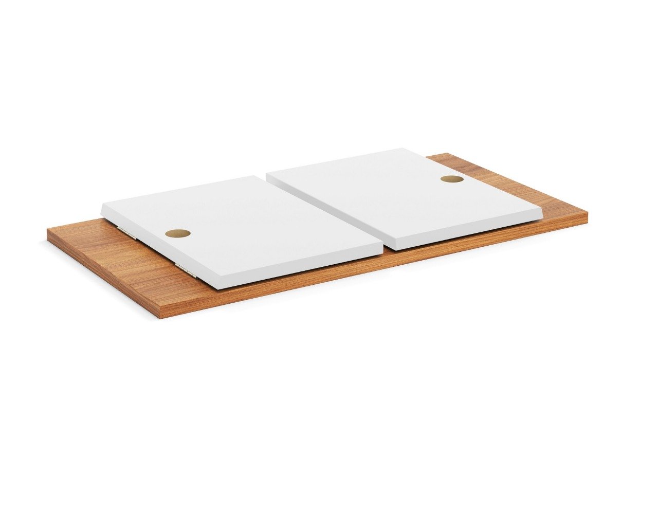 Mesa de Colo Dobrável para Notebook - Branco/Madeira - 3