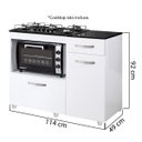 Ver imagem 3 de Balcão para Cooktop 2 Portas 1 Gaveta Violeta Kaiki Móveis