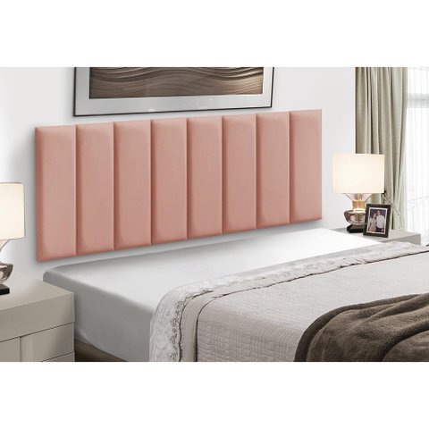 Cabeceira Painel Modular Cama Box Veludo Rose Madelina Decor