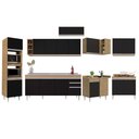 Ver imagem 6 de Armário de Cozinha Modulada de Canto 9 Peças CP06 Balcão com Pia Inox Castanho/Preto - Lumil Lumil M