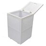 Cesto de Roupa 35X35X57cm com Rodas Branco - 3